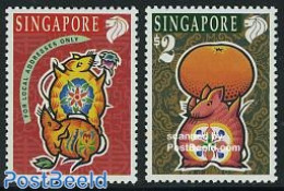 Singapore 1996 Year Of The Rat 2v, Mint NH, Various - New Year - Neujahr