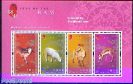 Hong Kong 2003 Year Of The Ram S/s, Mint NH, Nature - Various - Animals (others & Mixed) - Cattle - New Year - Nuovi