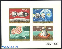 Hungary 1970 Apollo 13 S/s Imperforated, Mint NH, Sport - Transport - Parachuting - Helicopters - Ships And Boats - Sp.. - Neufs