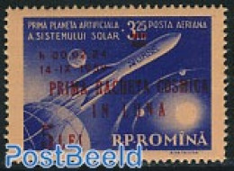 Romania 1959 Moonlanding Overprint 1v, Mint NH, Transport - Space Exploration - Nuevos