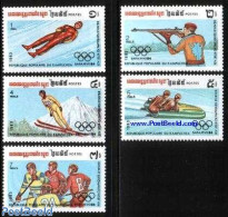 Cambodia 1983 Olympic Winter Games 5v, Mint NH, Sport - (Bob) Sleigh Sports - Ice Hockey - Olympic Winter Games - Shoo.. - Winter (Other)