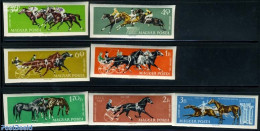 Hungary 1961 Horse Sports 7v Imperforated, Mint NH, Nature - Horses - Neufs