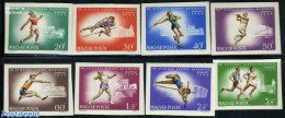 Hungary 1966 European Athletic Games 8v Imperforated, Mint NH, History - Sport - Europa Hang-on Issues - Athletics - S.. - Ongebruikt