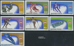 Hungary 1975 Olympic Winter Games 7v Imperforated, Mint NH, Sport - (Bob) Sleigh Sports - Ice Hockey - Olympic Winter .. - Nuevos