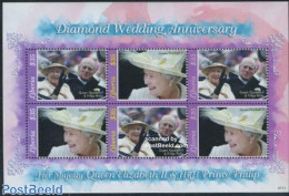 Liberia 2007 Elizabeth II Diamond Wedding 6v M/s, Mint NH, History - Kings & Queens (Royalty) - Familias Reales