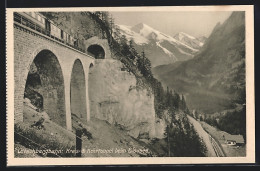 AK Lötschbergbahn, Kreis- Und Kehrtunnel Beim Blausee  - Treinen