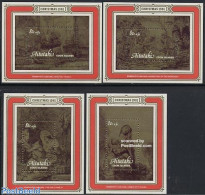 Aitutaki 1981 Christmas 4 S/s, Mint NH, Nature - Religion - Cats - Christmas - Art - Rembrandt - Navidad