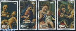 Niue 1985 Christmas 4v, Mint NH, Religion - Christmas - Art - Paintings - Navidad