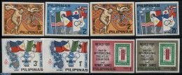 Philippines 1968 Olympic Games 8v Imperforated, Mint NH, History - Sport - Various - Flags - Olympic Games - Stamps On.. - Postzegels Op Postzegels