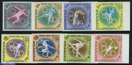 Sharjah 1964 Olympic Games 8v Imperforated, Mint NH, Sport - Athletics - Olympic Games - Swimming - Weightlifting - Atletiek