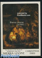 Sierra Leone 1989 Christmas S/s, Rembrandt, Mint NH, Religion - Christmas - Art - Paintings - Rembrandt - Weihnachten