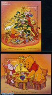 Turks And Caicos Islands 1996 Christmas 2 S/s, Winnie The Pooh, Mint NH, Religion - Christmas - Art - Disney - Natale