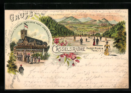 Lithographie Bonn, Hotel Casselsruhe Zum Kaiser-Wilhelm-Park, Panorama  - Bonn