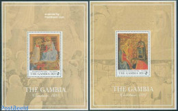 Gambia 1991 Christmas 2 S/s, Mint NH, Religion - Christmas - Art - Paintings - Natale
