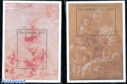 Gambia 1996 Christmas 2 S/s, Mint NH, Religion - Christmas - Art - Paintings - Noël