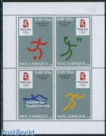 Mozambique 2008 Olympic Games Beijing 4v M/s, Mint NH, Sport - Athletics - Cycling - Football - Gymnastics - Olympic G.. - Athlétisme