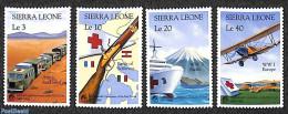 Sierra Leone 1988 Int. Red Cross 4v, Mint NH, Health - History - Transport - Various - Red Cross - Flags - Automobiles.. - Cruz Roja