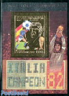 Central Africa 1983 World Cup Football S/s, Gold, Mint NH, Sport - Football - Centraal-Afrikaanse Republiek