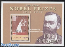 Guyana 2001 Nobel Prize Red Cross S/s, Mint NH, Health - History - Transport - Red Cross - Nobel Prize Winners - Autom.. - Rotes Kreuz