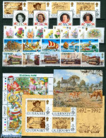 Guernsey 1992 Yearset 1992, Complete, 40v +, Mint NH, Various - Yearsets (by Country) - Unclassified