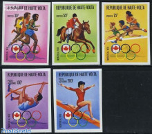 Upper Volta 1976 Olympic Games 5v Imperforated, Mint NH, Nature - Sport - Horses - Athletics - Gymnastics - Olympic Ga.. - Atletica