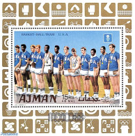 Ajman 1969 Basketball, Olympic Games Mexico, S/s, Mint NH, Sport - Athletics - Basketball - Boxing - Cycling - Fencing.. - Athletics