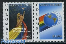 Colombia 2000 The Year 2000 2v [:], Mint NH, Various - Globes - New Year - Aardrijkskunde