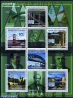 Comoros 2009 Famous Bridges 6v M/s, Mint NH, Art - Bridges And Tunnels - Brücken