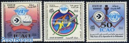 Kuwait 1994 I.C.A.O. 3v, Mint NH, Transport - Aircraft & Aviation - Airplanes