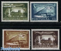 Portugal 1956 Railways Centenary 4v, Mint NH, Transport - Railways - Nuevos