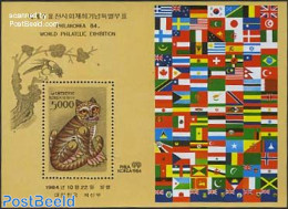 Korea, South 1984 Philakorea S/s (with Tiger), Mint NH, Nature - Cat Family - Philately - Corea Del Sur