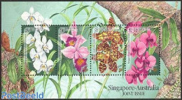 Singapore 1998 Orchids S/s, Joint Issue Australia, Mint NH, Nature - Various - Flowers & Plants - Orchids - Joint Issues - Gezamelijke Uitgaven