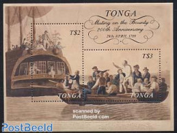 Tonga 1989 Mutiny On The Bounty S/s, Mint NH, Transport - Ships And Boats - Ships