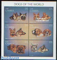 Gambia 1997 Dogs 6v M/s, Mint NH, Nature - Dogs - Gambia (...-1964)