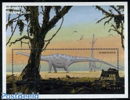 Gambia 1997 Seismosaurus S/s, Mint NH, Nature - Prehistoric Animals - Prehistóricos