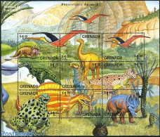 Grenada 1999 Preh. Animals 9v M/s, Mint NH, Nature - Prehistoric Animals - Prehistóricos