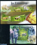 Central Africa 2011 Rhinos 2 S/s, Mint NH, Nature - Animals (others & Mixed) - Rhinoceros - Central African Republic