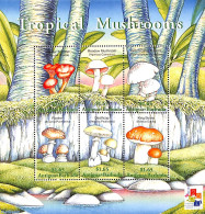 Antigua & Barbuda 2001 Mushrooms 6v M/s, Clitocy, Mint NH, Nature - Mushrooms - Mushrooms