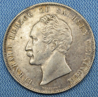 Sachsen Meiningen • 1 Gulden 1843 • R • Vzgl  / AU / SUP • Bernhard II • Saxe-Meiningen • [24-742] - Andere & Zonder Classificatie