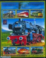 Guinea, Republic 2001 Railways 6v M/s, WP 4.6.2, Mint NH, Transport - Railways - Trains