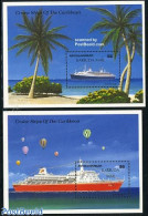 Barbuda 1989 Ships 2 S/s, Mint NH, Transport - Balloons - Ships And Boats - Luchtballons