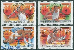 Uganda 1989 Olympic Winners 4v, Mint NH, Sport - Athletics - Olympic Games - Athletics