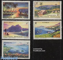 French Polynesia 1964 Landscapes 5v, Mint NH, Transport - Various - Ships And Boats - Tourism - Ungebraucht