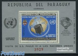 Paraguay 1965 UNO Visit Of Pope S/s, Mint NH, History - Religion - Transport - Various - Coat Of Arms - Religion - Spa.. - Geografía