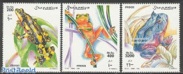 Somalia 2002 Frogs 3v, Mint NH, Nature - Frogs & Toads - Reptiles - Somalië (1960-...)