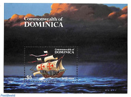 Dominica 1984 Santa Maria S/s, Mint NH, History - Transport - Explorers - Ships And Boats - Onderzoekers