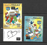 Disney Set Togo 1986 Ovp AMERIPEX On 1984 Donald Duck Birthday  MNH - Disney