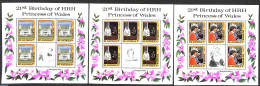 Antigua & Barbuda 1982 Diana 21st Birthday 3 M/s, Mint NH, History - Charles & Diana - Kings & Queens (Royalty) - Familias Reales