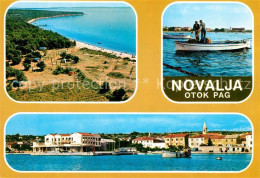 73589399 Novalja Panorama Strand Fischerboot Novalja - Croacia