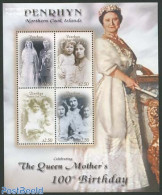 Penrhyn 2000 Queen Mother 4v M/s, Mint NH, History - Kings & Queens (Royalty) - Familias Reales